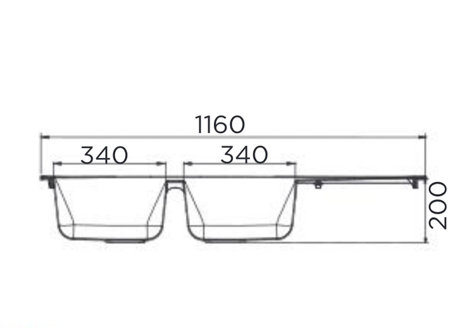 Liquida EW20BL 2.0 Bowl Composite Reversible Inset Black Kitchen Sink With Waste